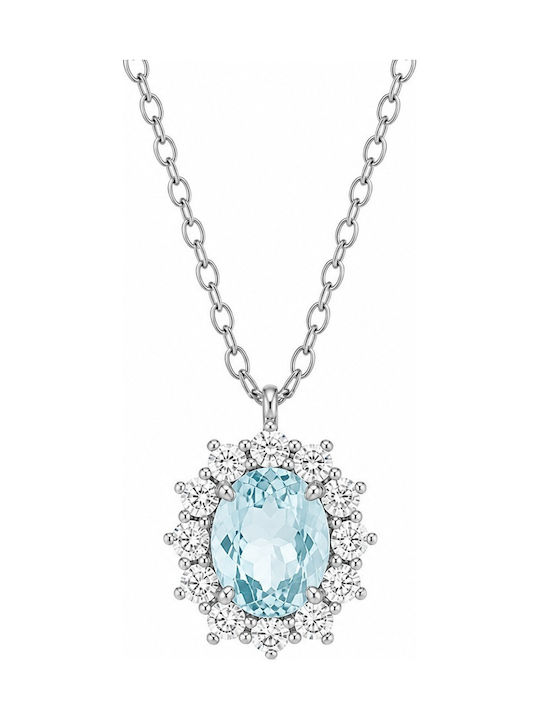 Jools Necklace Talisman Rosette Silver With Zircon