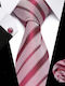 Men's Tie Set with Printed Designs in Red Color