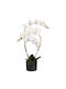 Vidaxl Artificial Orchid Plant Potted White 45 X 15 X 65 Cm