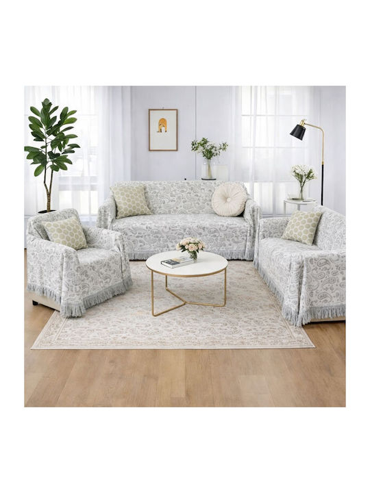 SpitiBazaar Ριχτάρι Πολυθρόνας Chenille 180x180εκ. Γκρι