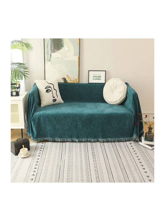 SpitiBazaar Ριχτάρι Διθέσιου Καναπέ Chenille 180x240εκ. Πράσινο