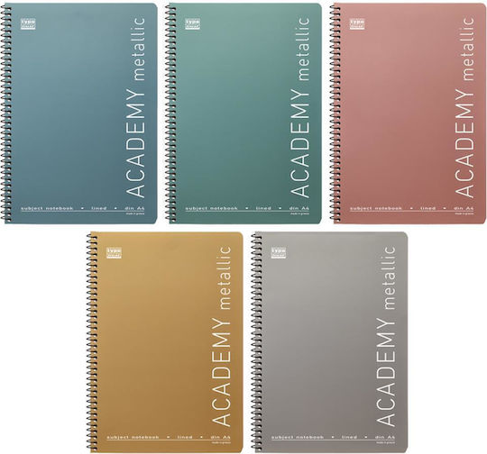Typotrust Spiral Ruled Notebook A4 120 Paper Sheets 4 Subjects Academy (Various Designs or Colours)