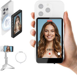 Безжичен Селфи Монитор Смартфон Магнитен Допълнителен Екран Iphone Android 3.9 Инча Вграден Висоговорител 50 М Разстояние На Връзка 3 Часа Живот На Батерията Черен Безжичен Селфи Монитор Смартфон Магнитен Допълнителен Екран Iphone Android 3.9 Инча Вграден Висоговорител 50 М Разстояние На Връзка 3 Часа Живот На Батерията Черен
