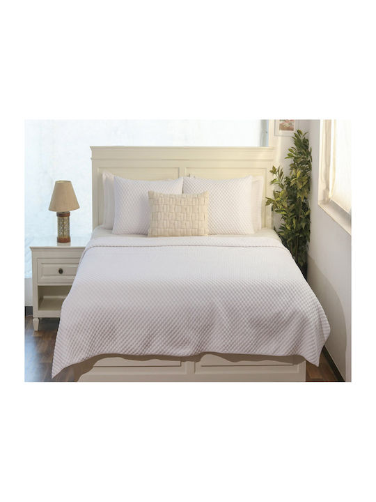 Liolios Home Popcorn Coverlet Double Cotton Whi...