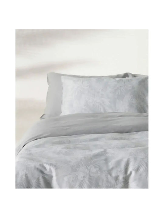 Kentia Solaya Coverlet Super King Cotton Satin Light Gray 230x250cm