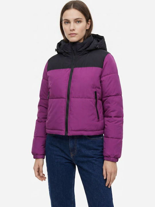 Honey Winter Damen Puffer Jacken für Winter Lila T3-2607