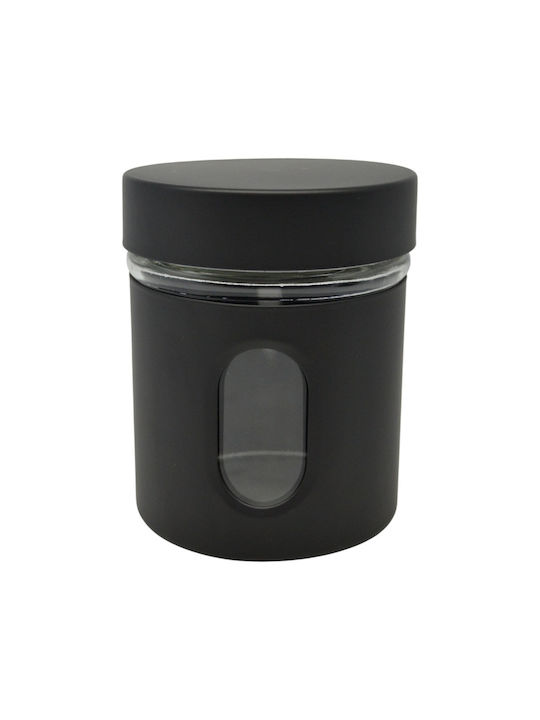 Metallic Black Jar 0.3lt Inner Glass Container Ankor Pcs