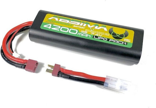 Absima Lipo Battery 7.4v-25c 4200mah Roundcase T-plug + Tamiya Adapter