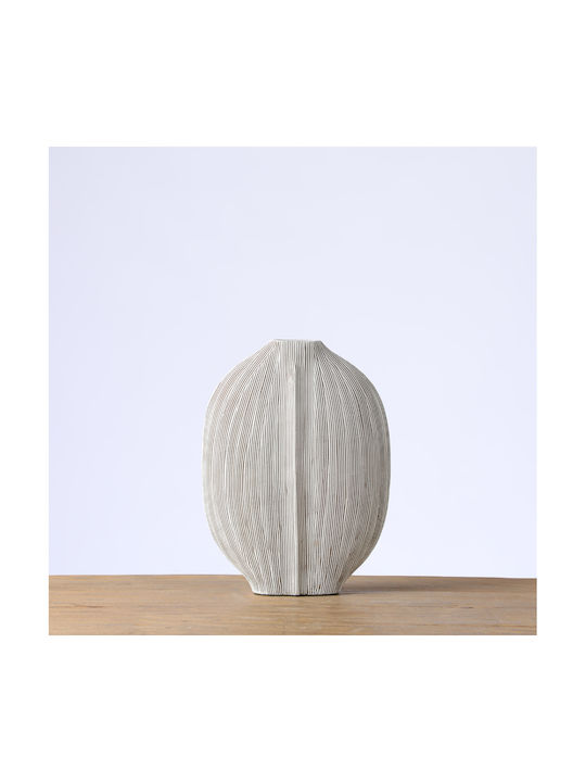 Espiel Espiel Dekorative Vase aus Polyurethan in Grau 22,5x6,5xH30cm