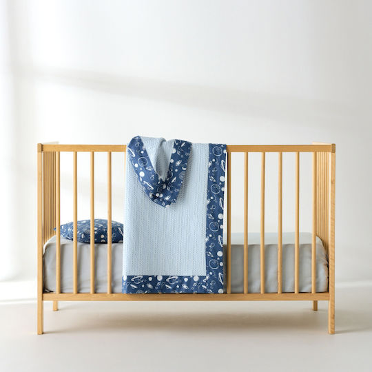 Kentia Nursery Swaddling Waffle Blue Blanket 70x100cm