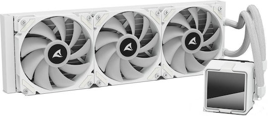 Sharkoon S60 AIO CPU Liquid Cooling with 3 120mm Fans and ARGB Lighting White