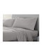 Double Bed Sheet With Rubber Hugger 140x200cm Light Gray