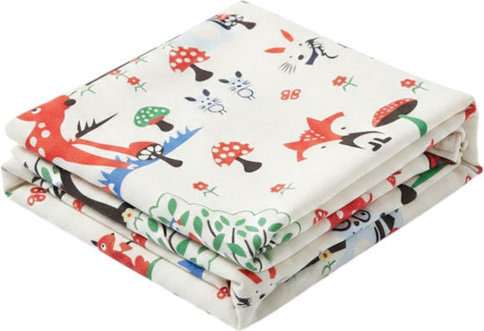 Queen Mother White Fox&friends Kids Rug White 130x130cm