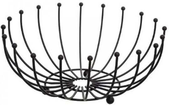 5Five Metallic Black Fruit Bowl 32x32x13cm