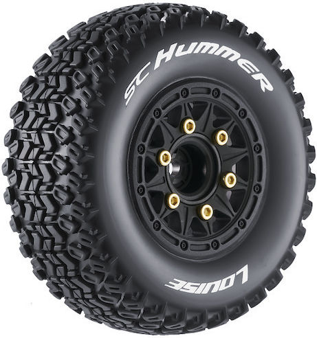 Set Anvelope Moi Louise Sc-hummer Pe Jante Negre 12 14 17mm Hex Interșanjabil 2 Bucăți 1/10 Short-course