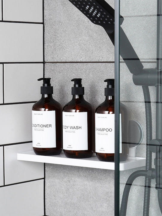 MRShome Wall Mounted Bathroom Shelf Plastic 32x11.5x11.7cm White