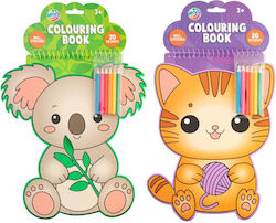Colouring Book Animal Shape 6 Pencils Stickers