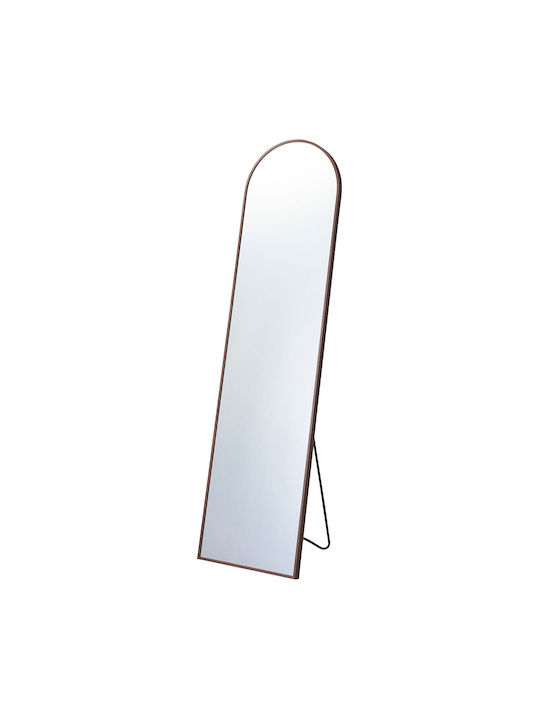 MRShome Arched Floor Mirror with Brown Aluminum Frame