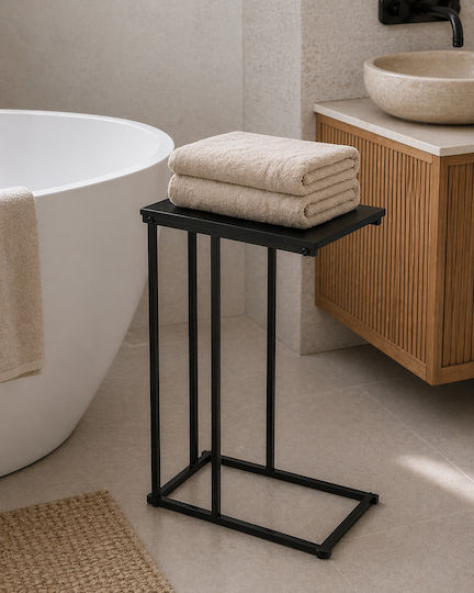 Rectangular Side Table Wooden Black W40xL26xH58cm