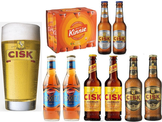 Ποτηρι Μπιρας Cisk 400 Ml 2x Cisk Excel 330m 2x Cisk Export 330ml 6x Kinnie 330ml .2x Kinnie Spritz