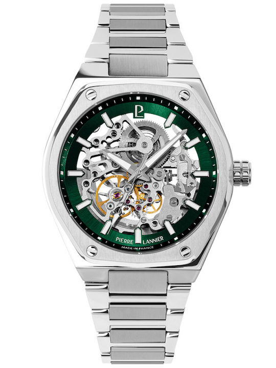 Pierre Lannier Men's Watch Automatic With Silver Metal Bracelet