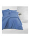Linea Home Soft Bed Sheet Set with 2 Pillowcases Double 200x250cm Light Blue (3 Pieces)