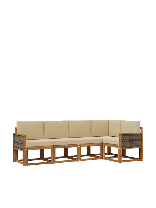 Corner Outdoor Sofa Plastic with Cushions 243x1...
