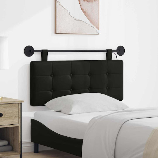vidaXL Leather Bed Headboard Pillow Black 110x55cm