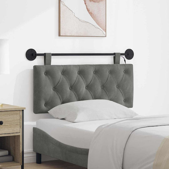 vidaXL Fabric Bed Headboard Pillow Gray 110x55cm