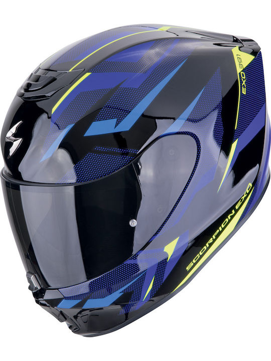 Scorpion EXO-391 Aaxo Black/Blue Motorcycle Helmet Full Face ECE 22.06
