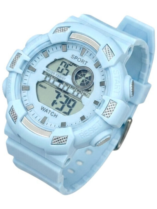 Digital Womens Watch 40mm Battery with Blue Metal Bracelet