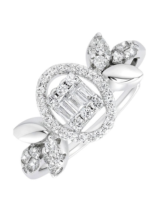 Xrisokosmima Women's Ring with Zircon from Silver
