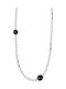 Loisir Necklace Gold Plated Silver with Black Pearls