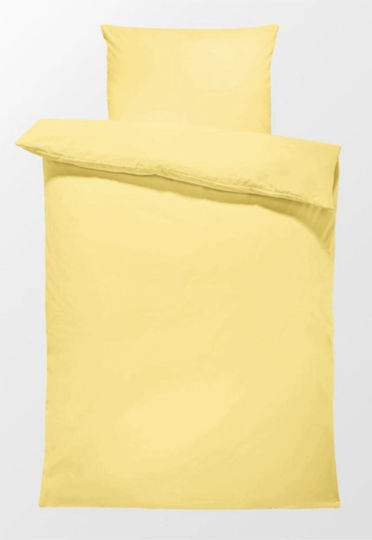 SteweHome Cotton Duvet Cover Set 160x220cm Single With Pillowcase Yellow