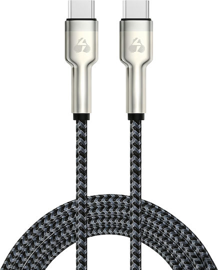 Powertech USB 2.0 Cable USB-C male - USB-C 60W PD Μαύρο 1m PTR-0198