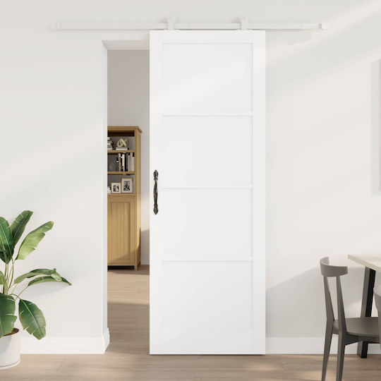 Ușă Glisantă Albă 83 X 232 Cm Lemn Masiv de Pin 3445482 Albă