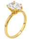 Xrisokosmima Single Stone Ring In 9K Gold With Zircon