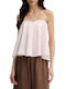 Women's Strapless Corset Top Pink