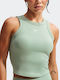 Damen Crop Top Ärmelloses Tank Top Steam Weiß