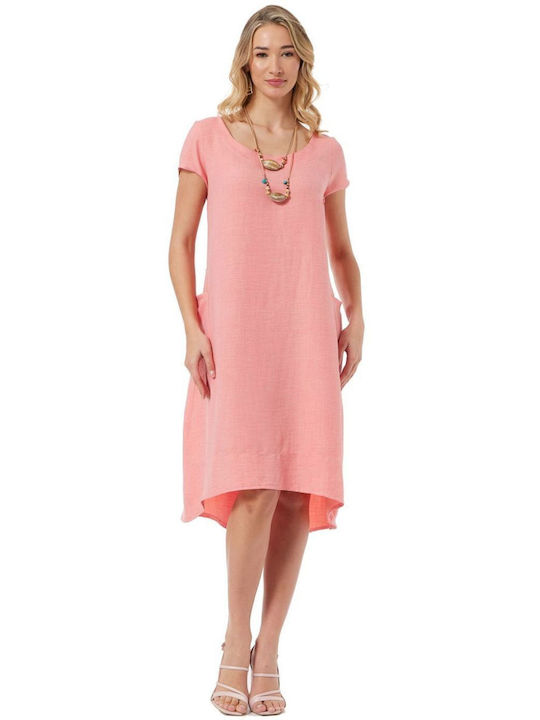 Midi Damenkleid Koralle