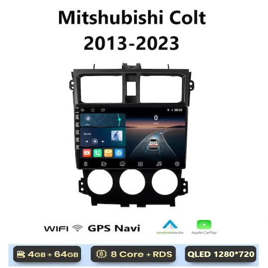 Car Audio System for Mitsubishi Colt 2013-2023 Bluetooth USB WiFi GPS Apple CarPlay Android Auto with 9" Touch Screen