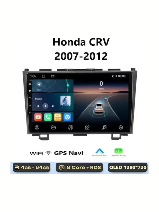 Car Audio System for Honda CR-V 2007-2012 Bluetooth USB WiFi GPS Apple CarPlay Android Auto with 9" Touch Screen