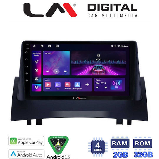 LM Digital Car Audio System for Renault Megane 2 2002 > 2008 Bluetooth USB Wi-Fi GPS Apple CarPlay Android Auto