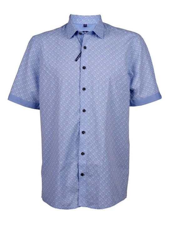 Short Sleeve Linen Shirt Regular Fit Light Blue