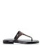 Myconian Leather Women's Flat Sandals Black