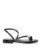 Myconian Leather Women's Flat Sandals Black