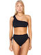 Bikini Set One Shoulder High Waist Black