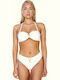 Set Bikini Talie Înaltă Alb