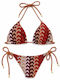 Bikini Set Triangle & Brazil Brown Colour With Bordeaux Shades