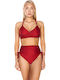 Set Bikini Ψηλόμεσο Κόκκινο